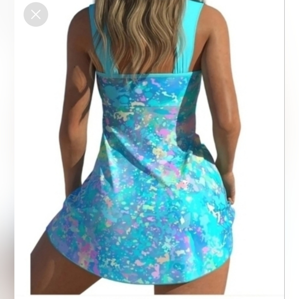 NEW Womens Vibrant Tankini with Swim Shorts 2-Piece Bathing - Picture 2 of 2
